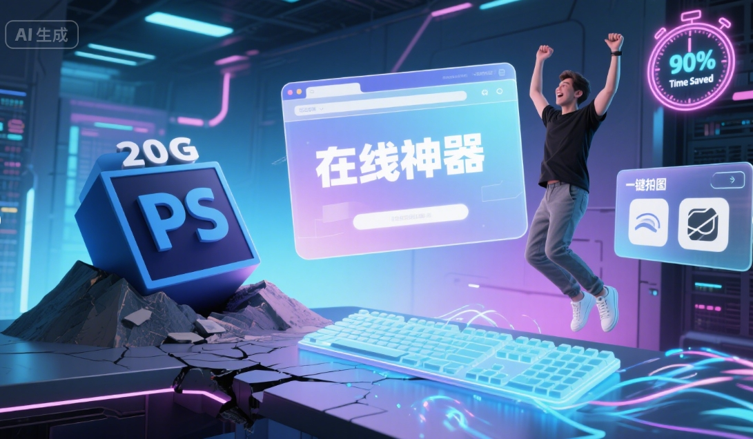 3D 渲染风格的图片，画面采用霓虹渐变色调，未来主义数据中心